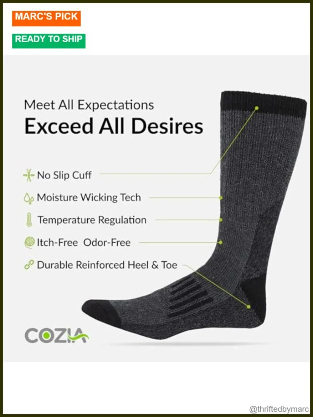 3 Pairs Merino Wool Thermal Socks for Men Women Winter Cozy Thick Cushion